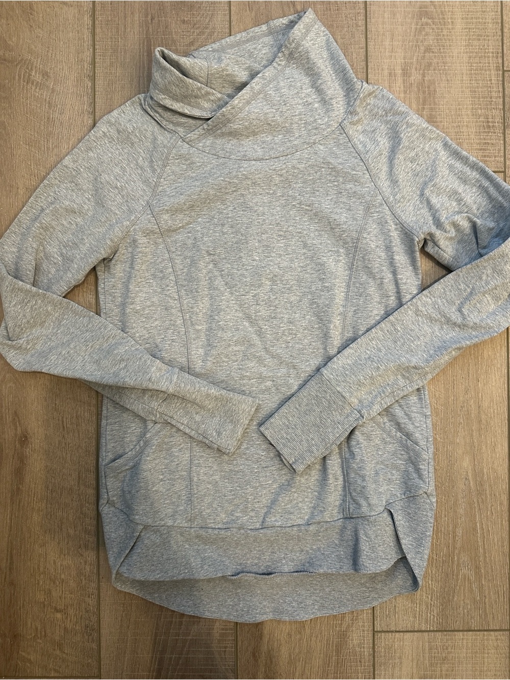 Athleta Gray Heather Long-Sleeve Performance Shirt